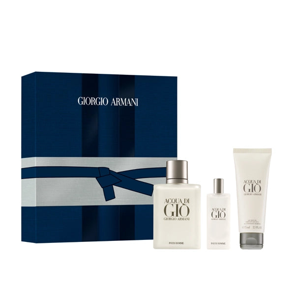 Giorgio Armani Acqua Di Gio Eau de Toilette Pour Homme 100ml and Eau de Toilette 15ml with Body Shampoo 75ml