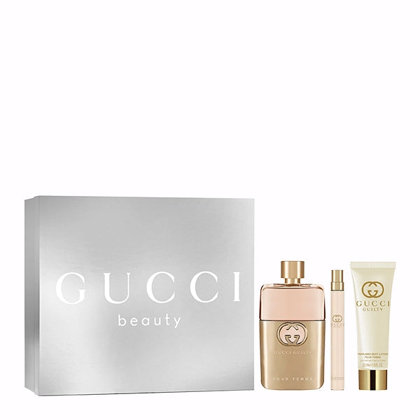 GUCCI Guilty Pour Femme Eau de Parfum Giftset 90ml and Miniature 10ml and Body Lotion 50ml