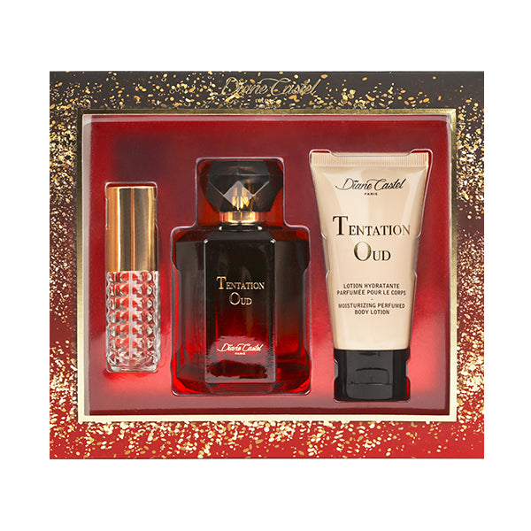 Diane Castel Coffret 3 Produits Tentation Oud Edp Femme 100ml With Body Lotion 50ml And Mini Fragrance 10ml
