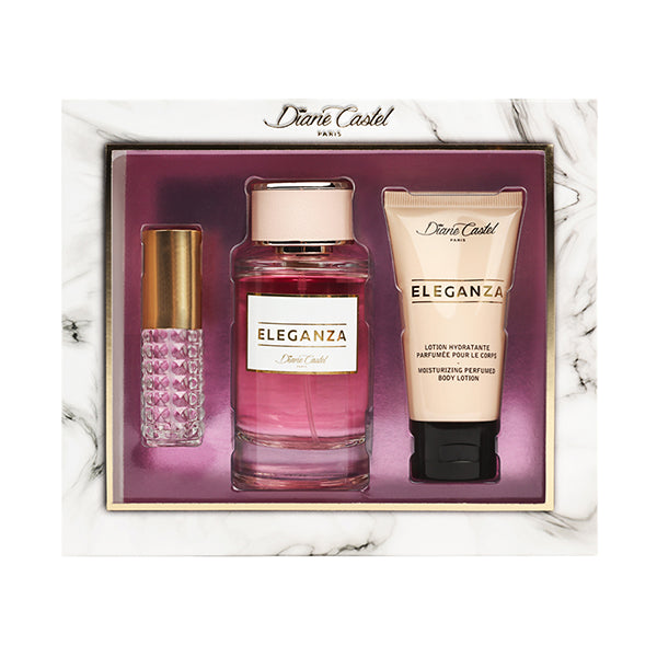 Diane Castel Coffret 3 Produits Eleganza Edp Femme 100ml With Body Lotion 50ml And Mini Fragrance 10ml