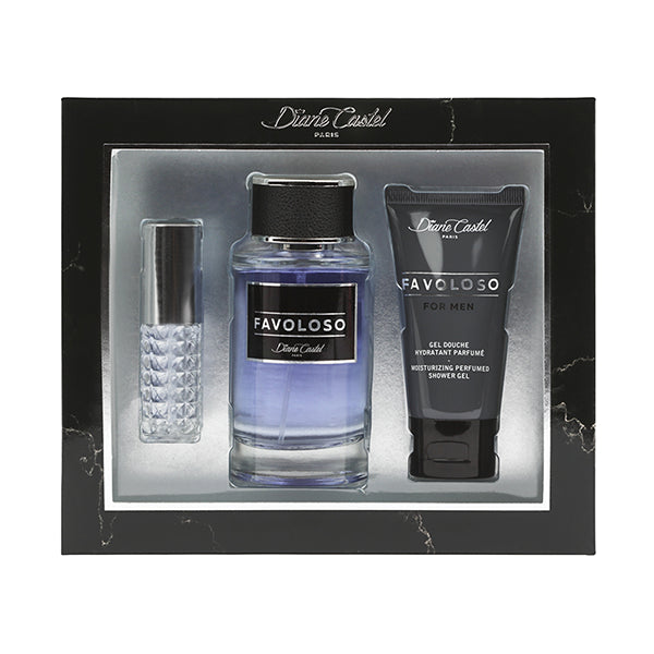 Diane Castel Coffret 3 Produits Favoloso Edp Men 100ml With Gel Douche 50ml And Mini Fragrance 10ml