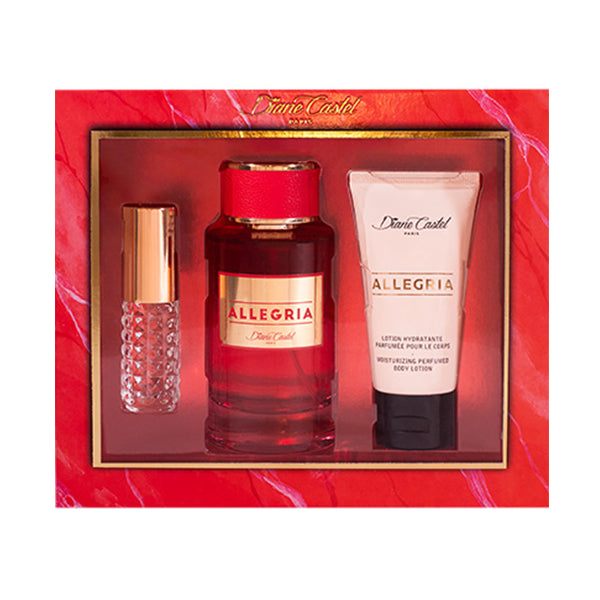 Diane Castel Coffret 3 Produits Allegria Edp Femme 100ml With Body Lotion 50ml And Mini Fragrance 10ml