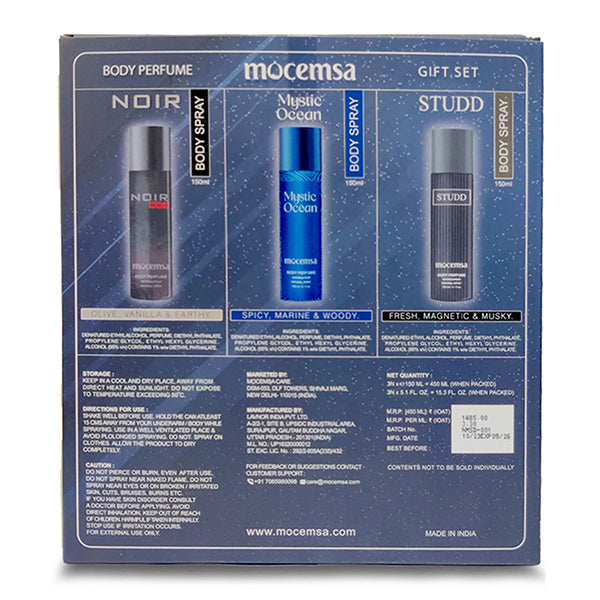 Mocemsa Body Perfume Gift Pack - Noir And Mystic Ocean And Studd