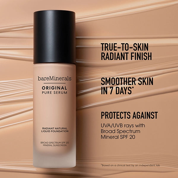bareMinerals Original Pure Serum Radiant Natural Liquid Foundation Mineral SPF 20-Medium Neutral 3.5#Shade_Medium Neutral 3.5