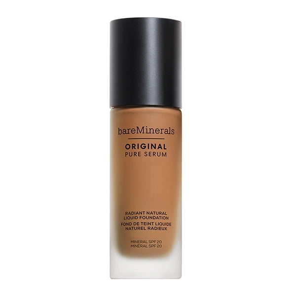 bareMinerals Original Pure Serum Radiant Natural Liquid Foundation Mineral SPF 20-Medium Deep Warm 4.5#Shade_Medium Deep Warm 4.5