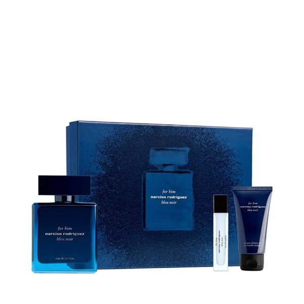 Narciso Rodriguez For Him Bleu Noir Gift Set Eau de Parfum 100ml And All-Over Shower Gel 50ml With Eau de Parfum Purse Spray 10ml