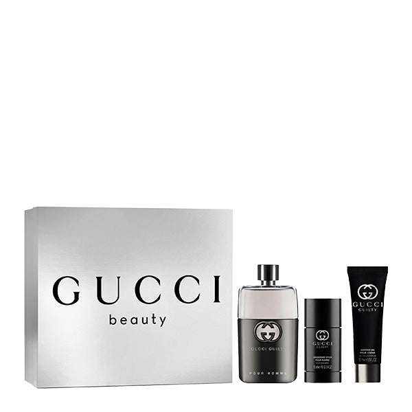 GUCCI Guilty Pour Homme Eau de Toilette Giftset 90ml and Deo Stick 75ml and Shower Gel 50ml 