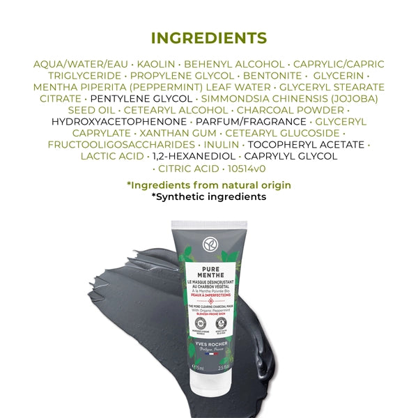 Yves Rocher Pure Menthe The Pore Clearing Charcoal Mask 